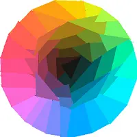 Color wheel image recreated with triangles